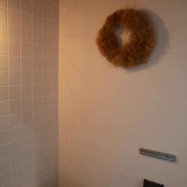 トイレ背面タイル壁漆喰の画像
